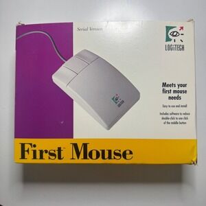 Logitech First Mouse Serial Version PC Computer Mouse - OPEN BOX. (No Adapter)